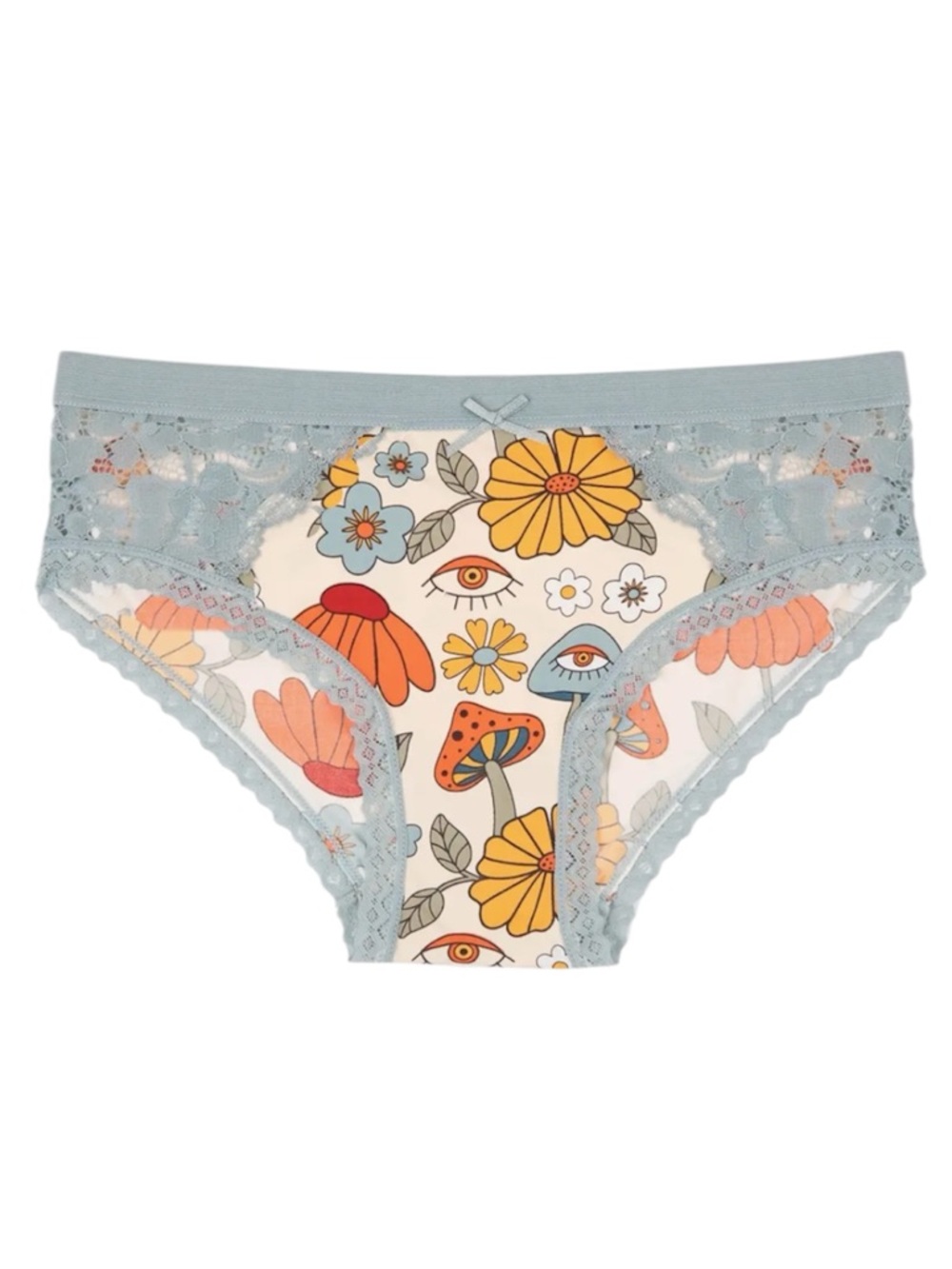 NWT Floral & Mushroom Lace Bikini Panty | Dusty Blue | Plus Available